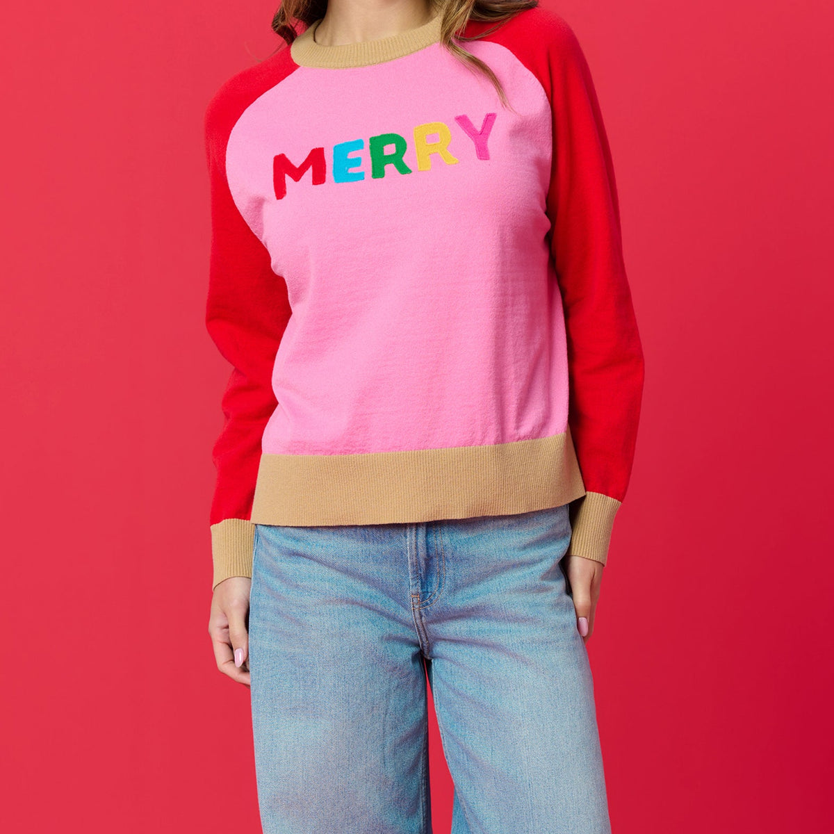 Merry Lightweight Boxy Sweater, Pink