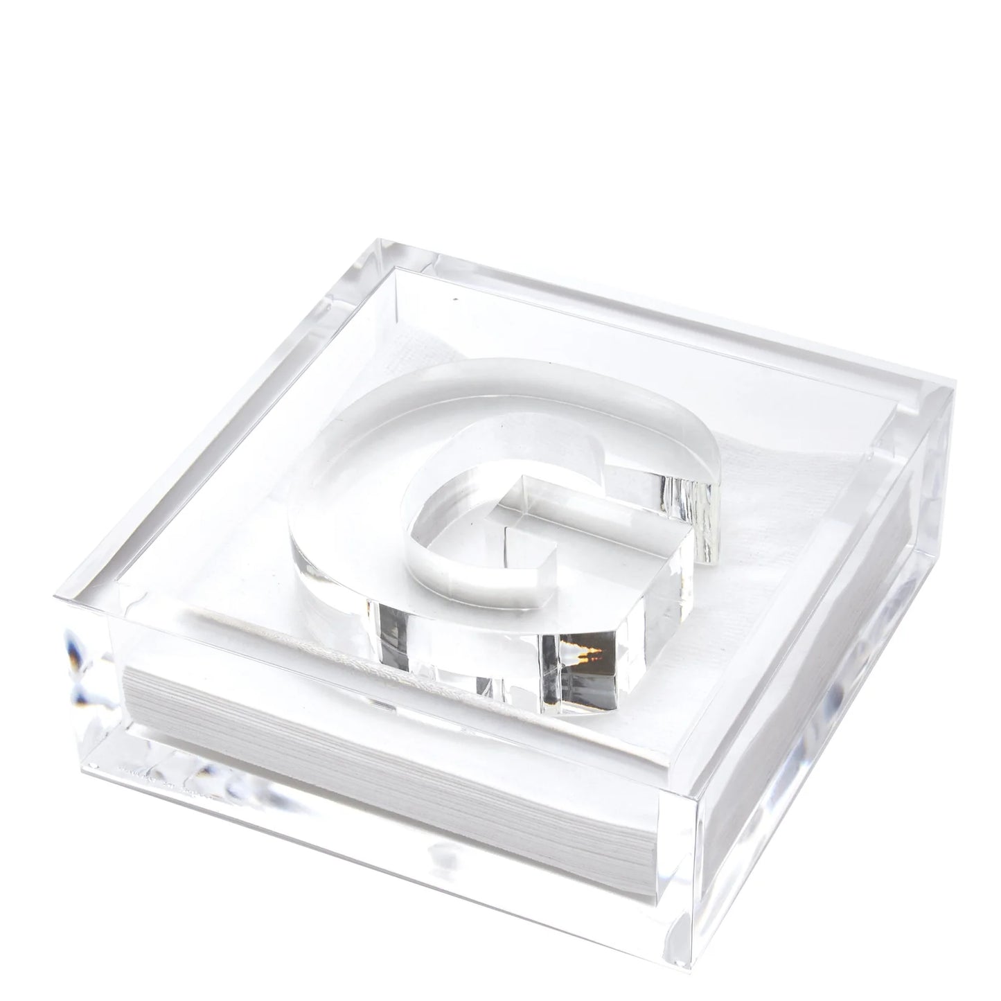 Acrylic Initial Cocktail Napkin Holder