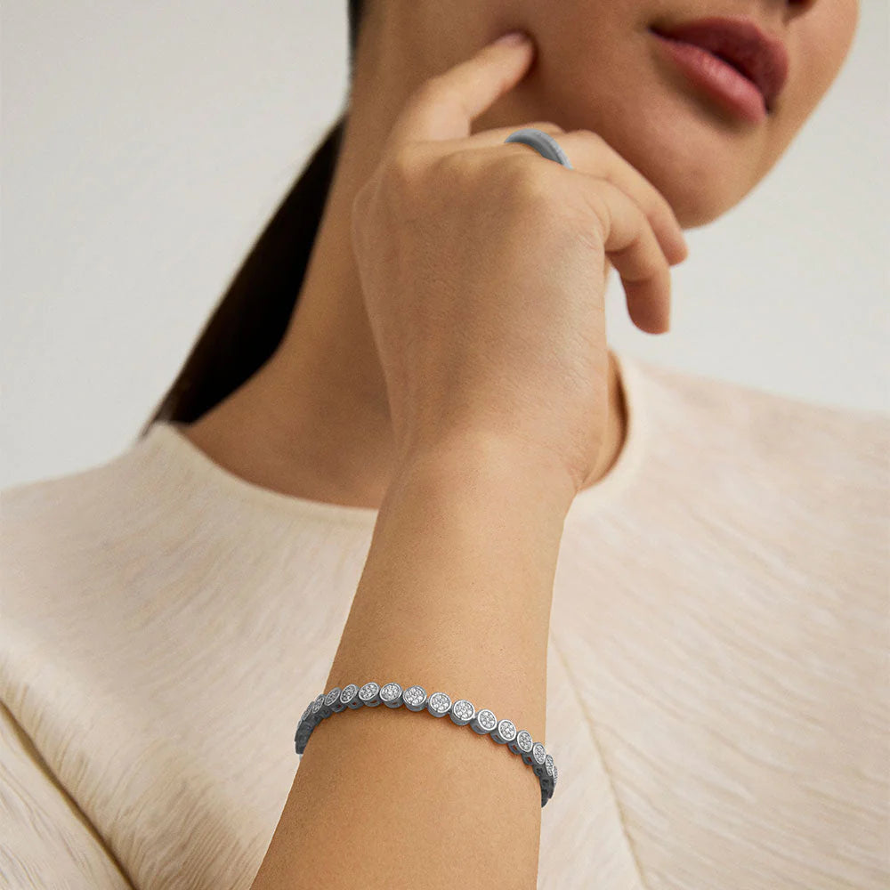 Mirabeau Pave Tennis Bracelet - Silver