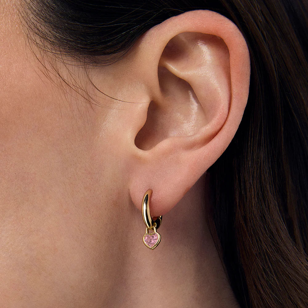 Cherie Heart Huggie Hoops