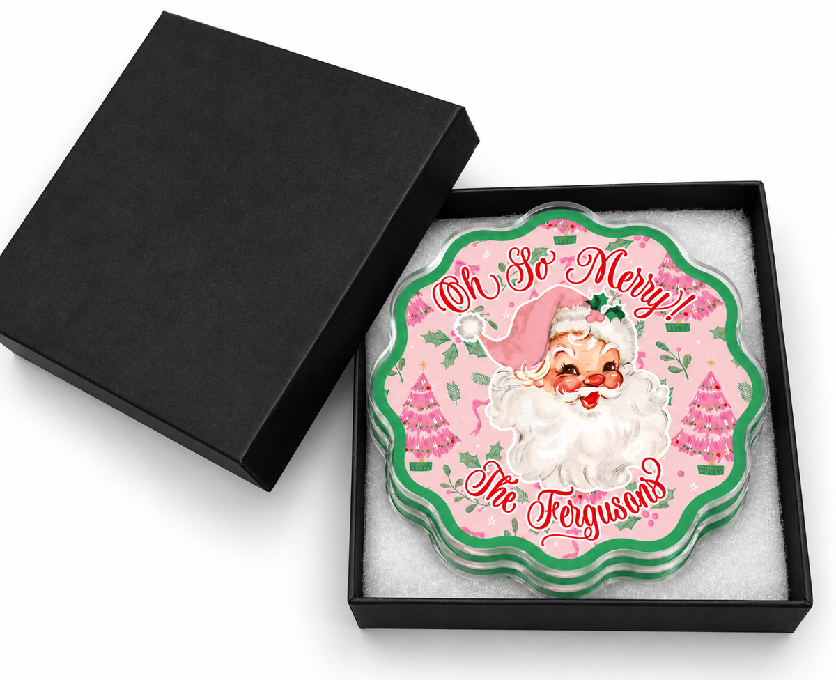Oh So Merry Personalized Coaster Set