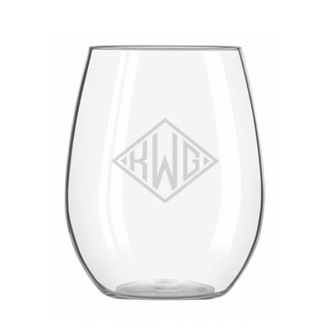 Engraved Acrylic Stemless Wine Glass