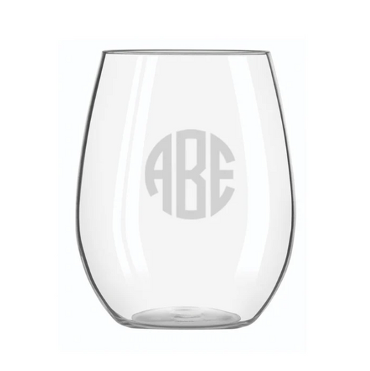Engraved Acrylic Stemless Wine Glass