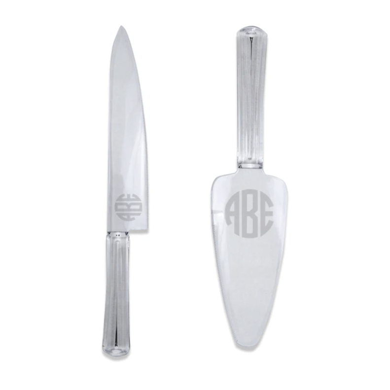 Engraved Acrylic Cake Knife & Server Set