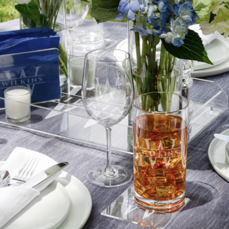 Engraved Acrylic White Wine Glass