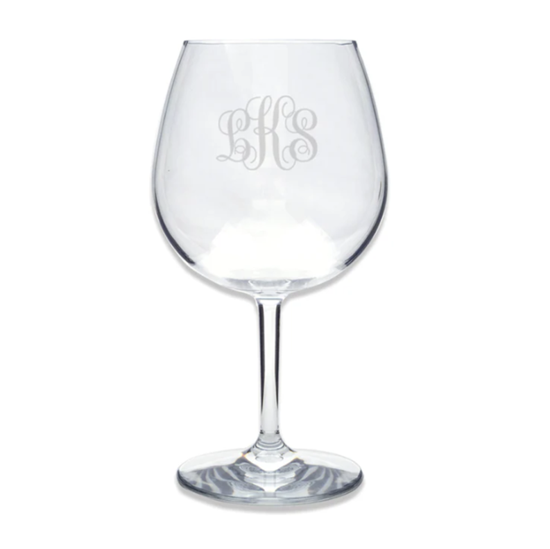 Engraved Acrylic Red Wine Glass