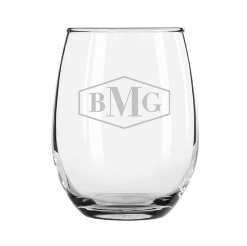 Engraved Stemless Wine Glass