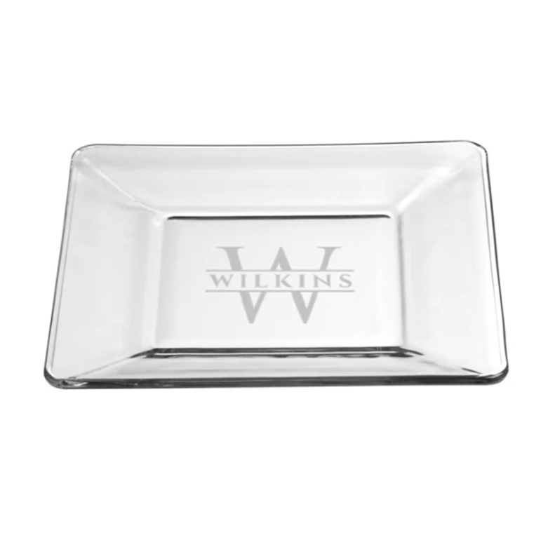 Engraved Glass Square 8" Plate