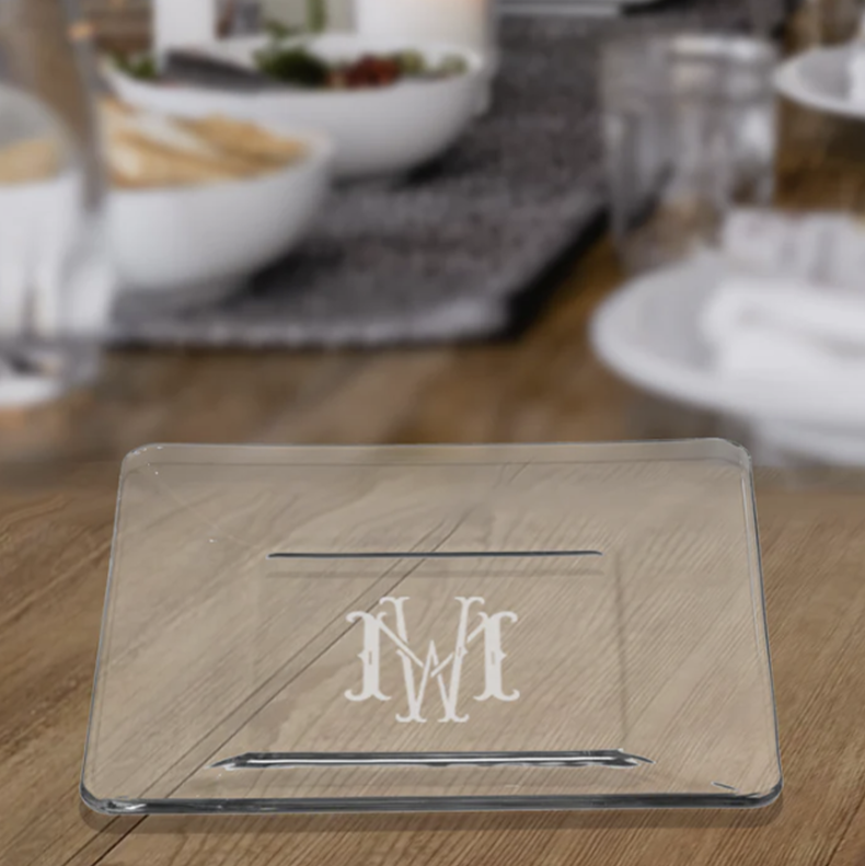 Engraved Glass Square 8" Plate