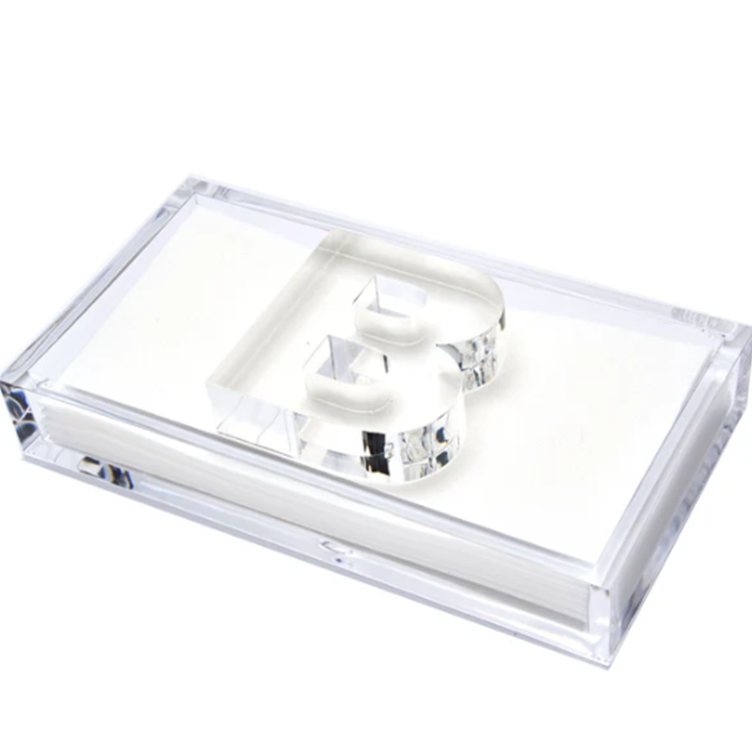 Acrylic Initial Guest Towel Holder