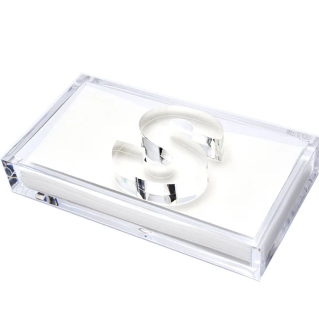 Acrylic Initial Guest Towel Holder