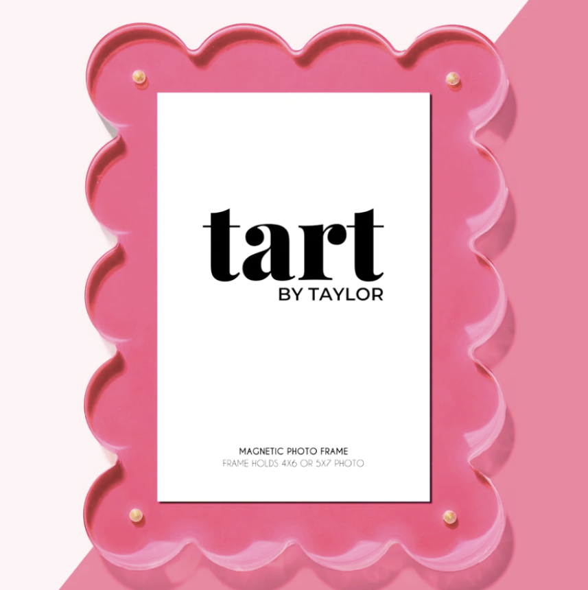 Neon Pink Scalloped Acrylic Frame
