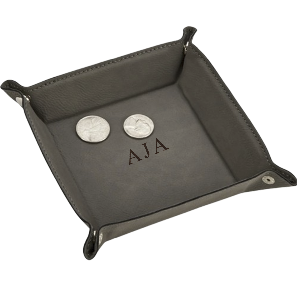 Personalized Leather Snap Tray