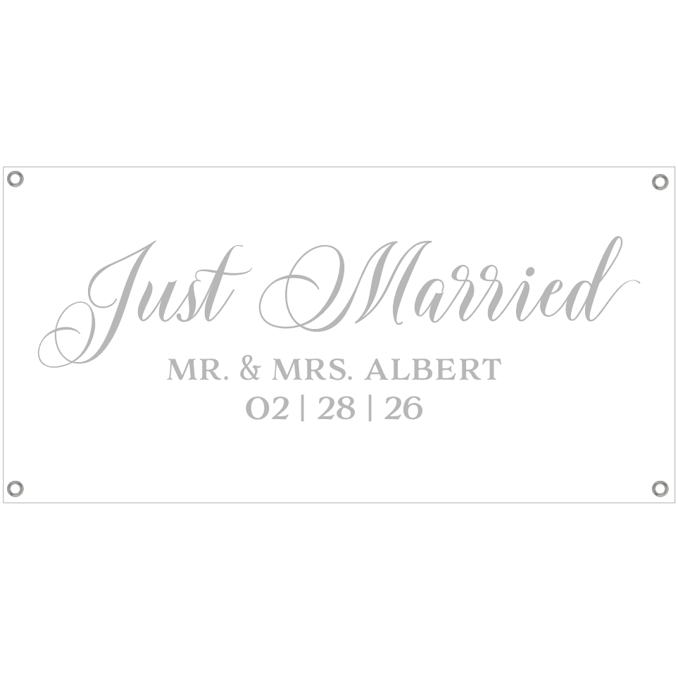 Just Married Simple Elegant Banner
