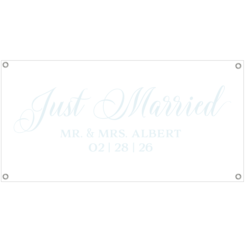 Just Married Simple Elegant Banner