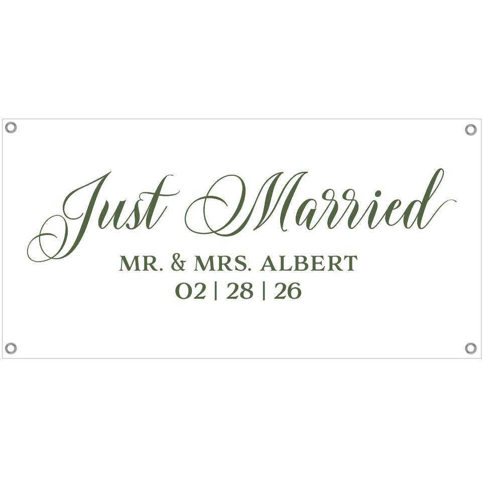 Just Married Simple Elegant Banner