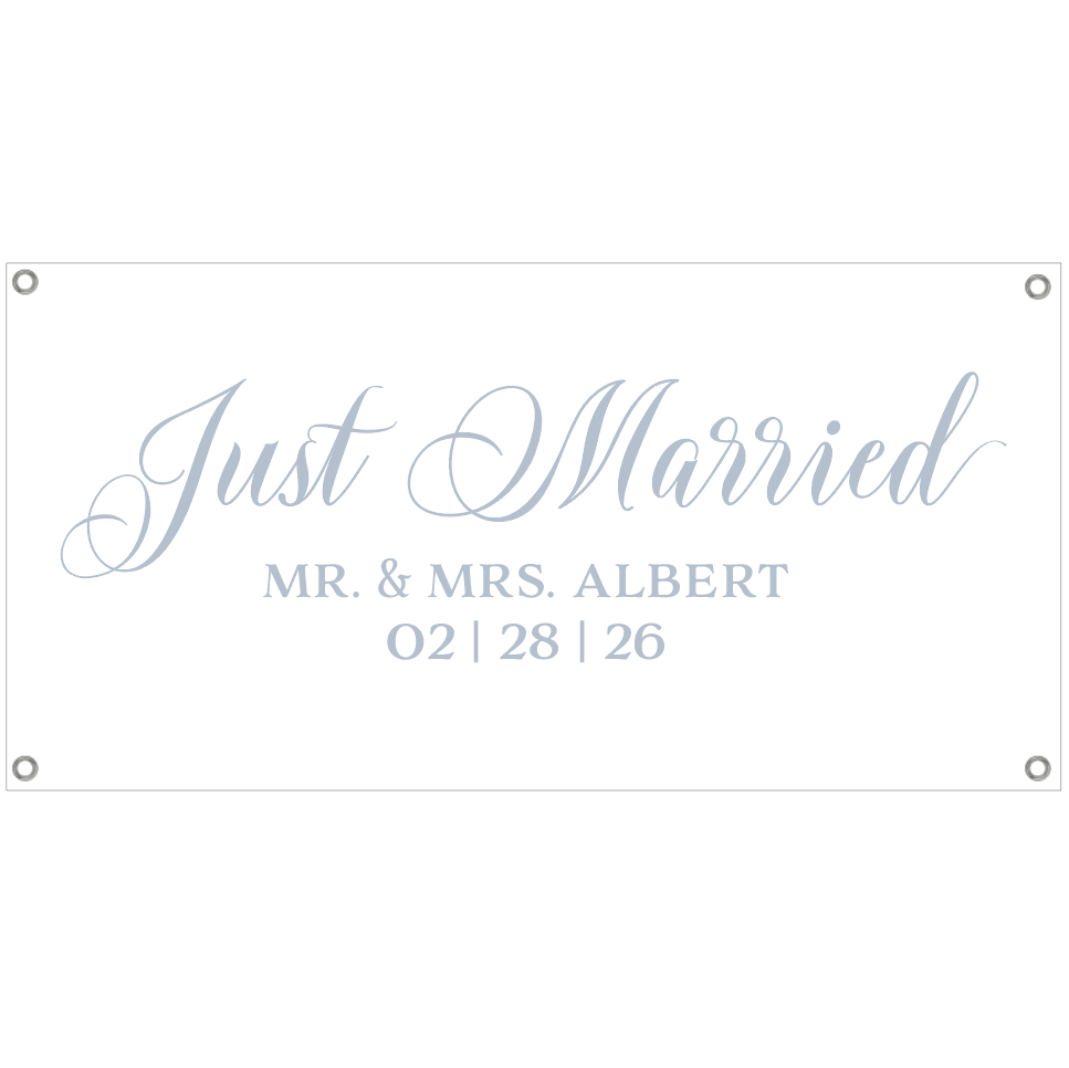 Just Married Simple Elegant Banner