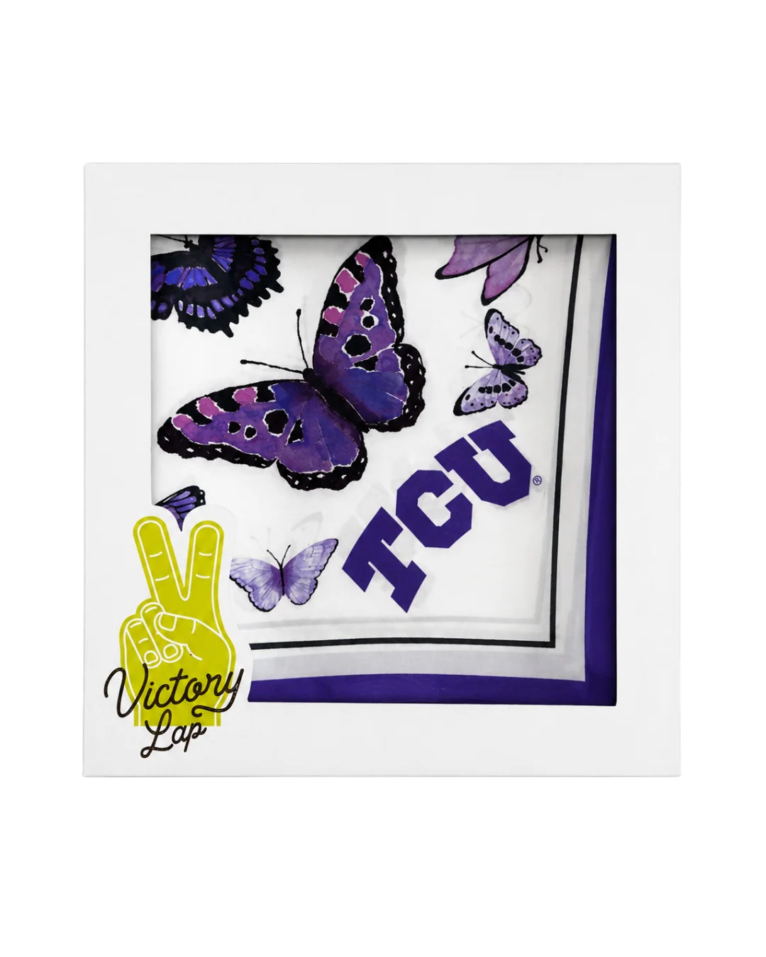 TCU Butterfly Square Silk Scarf