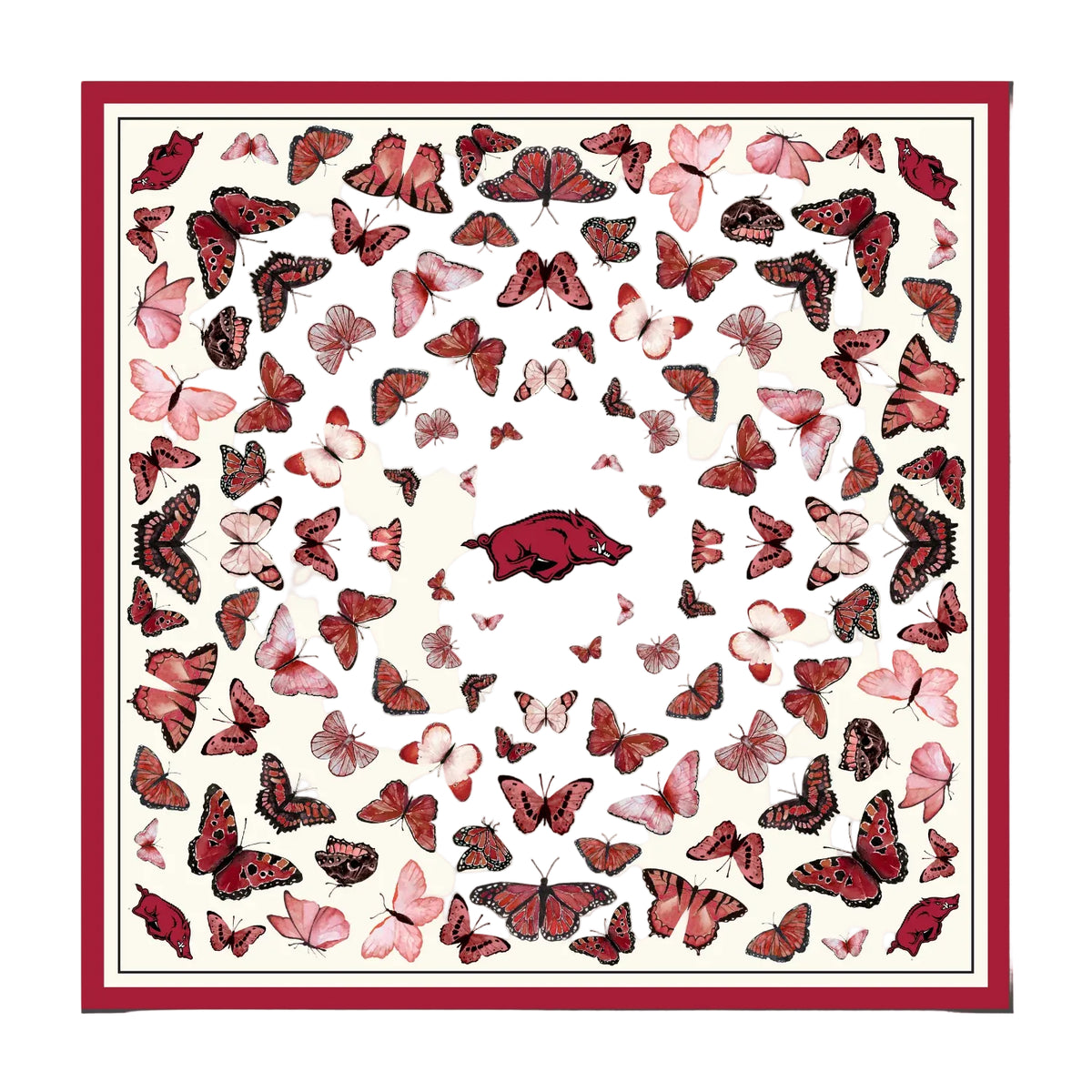 Arkansas Butterfly Square Silk Scarf