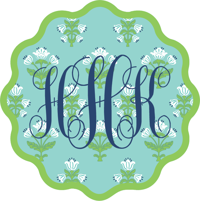 Custom Acrylic Coasters - Block Print Floral (Set of 4)