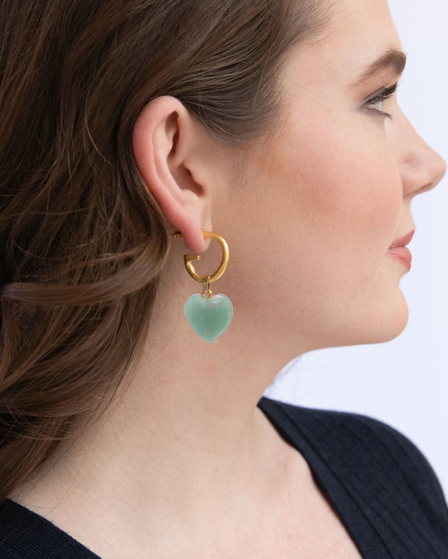 Gigi Heart Earrings - Jade
