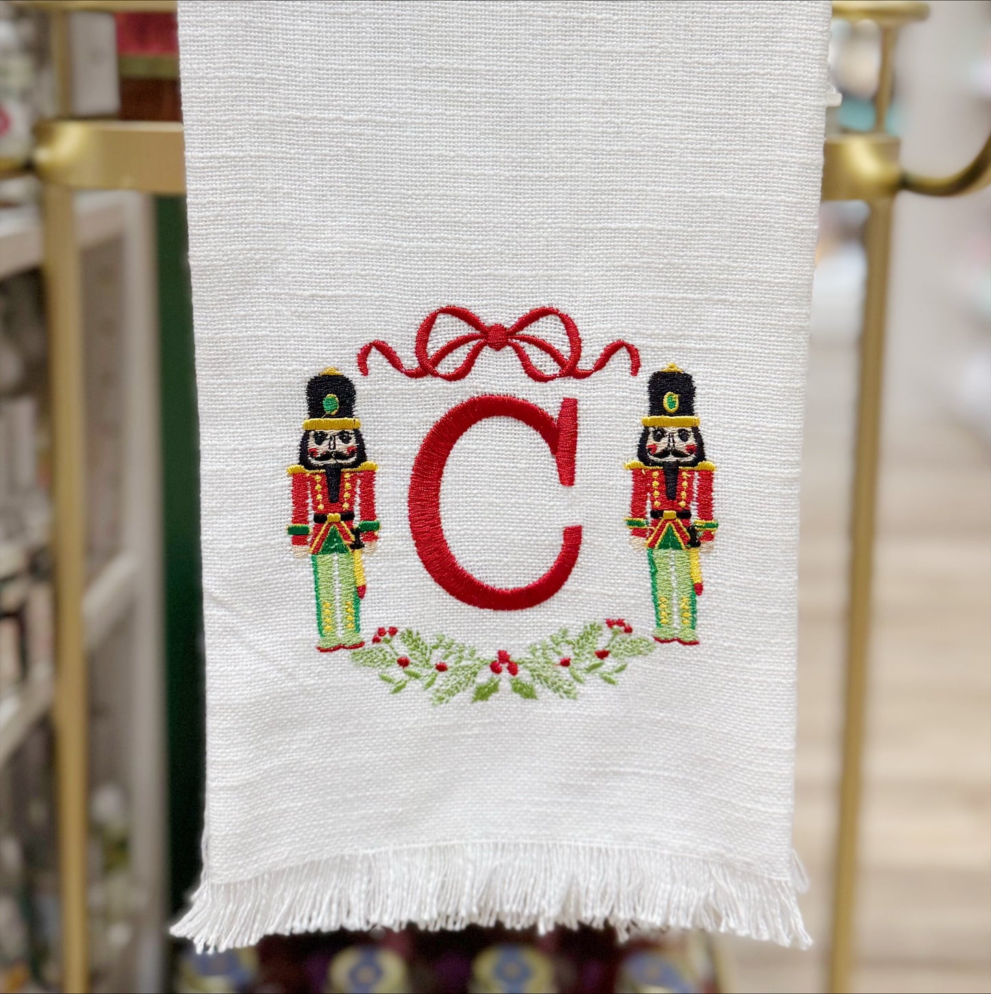 Nutcracker Fringe Initial Towel