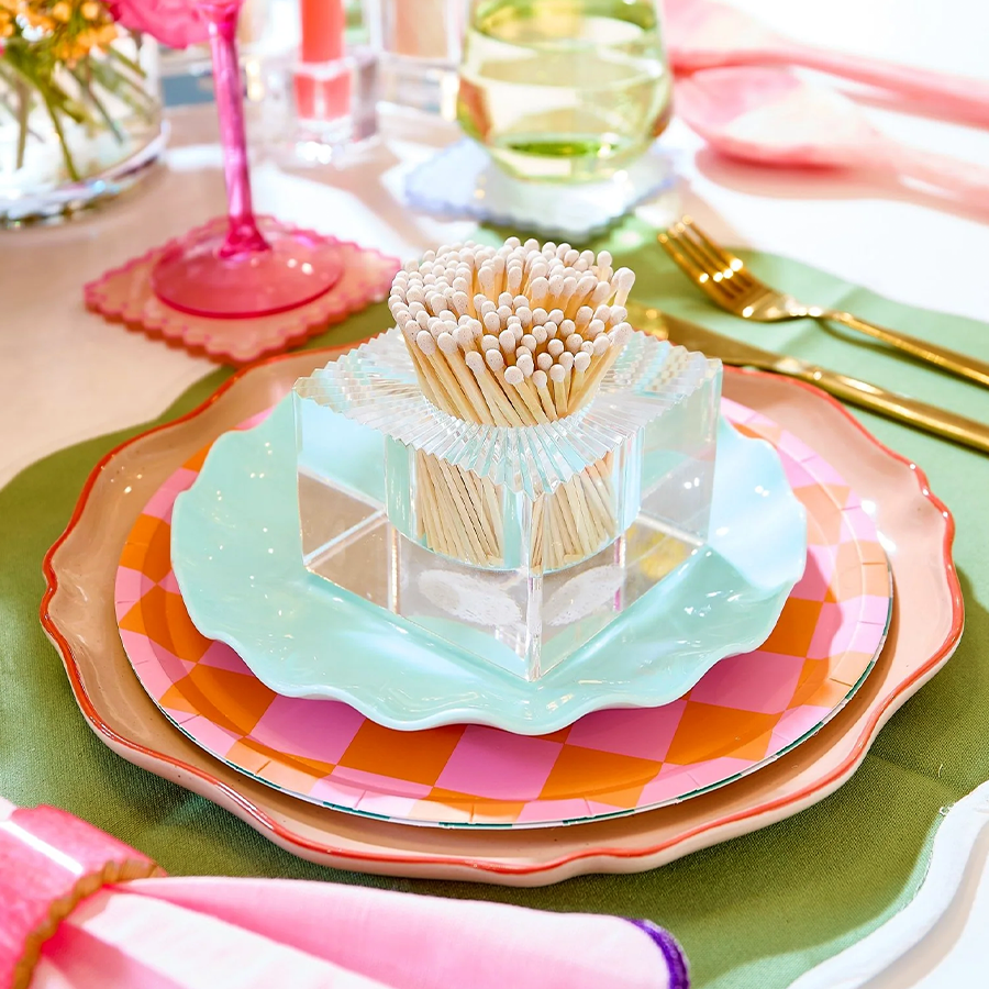 White Square Acrylic Match Striker