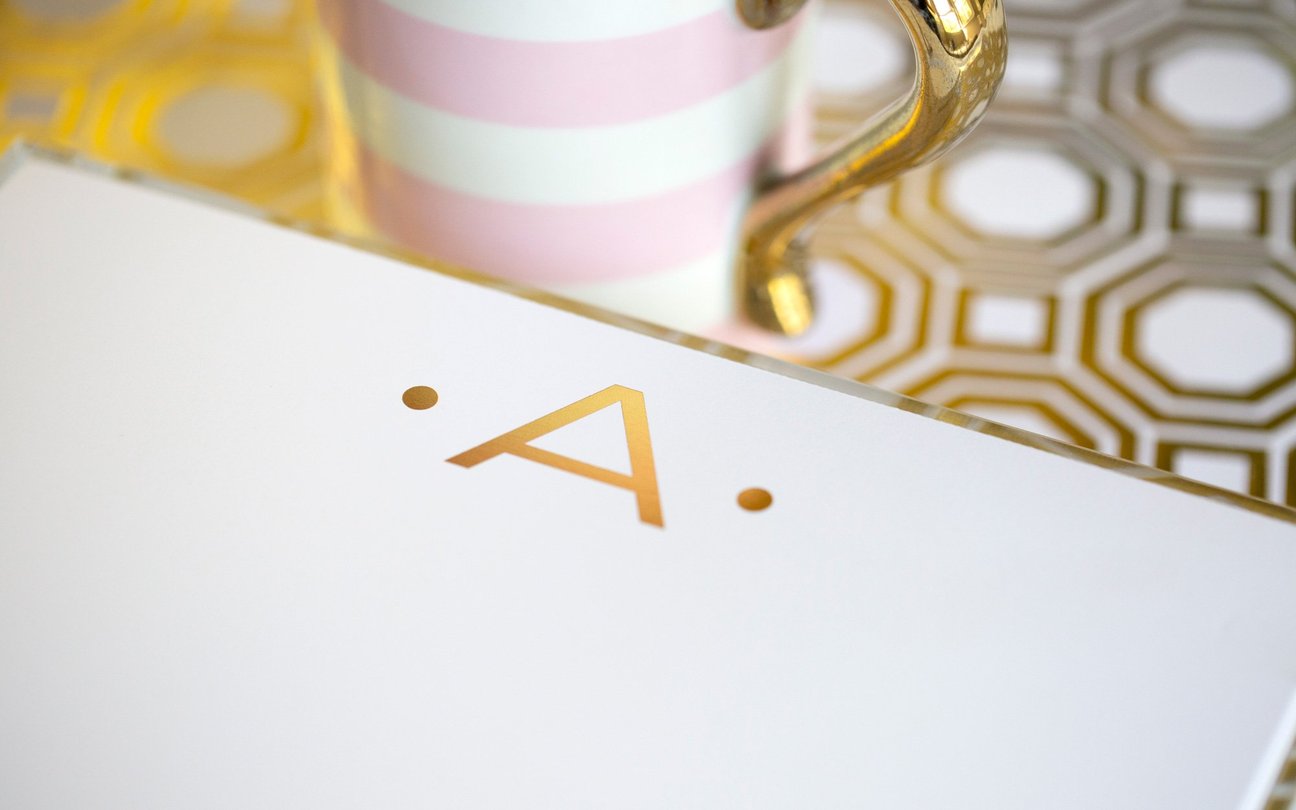 Luxe Gold Foil Monogram Pad with Acrylic Holder