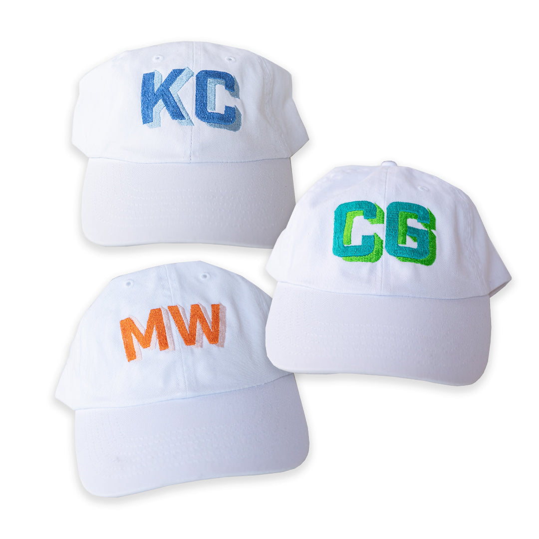 White Monogrammed Baseball Hat