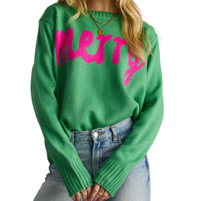 Mint Merry Sweater, front