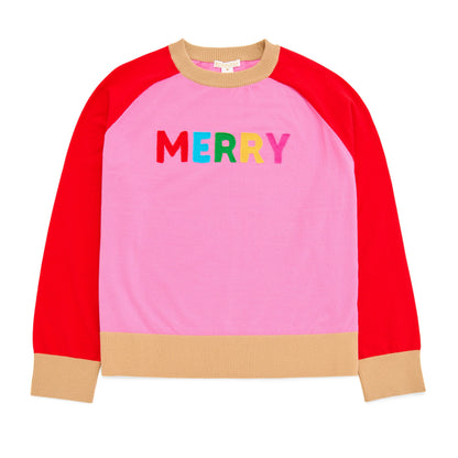 Merry Lightweight Boxy Sweater, Pink, flat