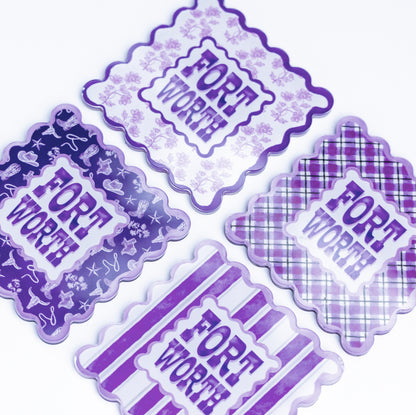 Fort Worth Scalloped Acrylic Coasters (Set of 4)