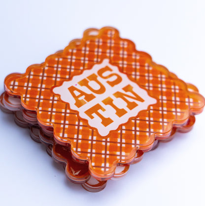 Austin Scalloped Acrylic Coasters (Set of 4)