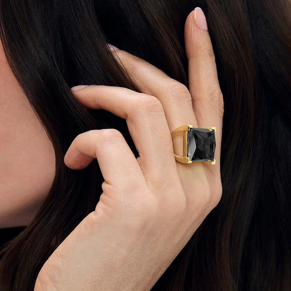 Plaza Ring - Iridescent Hematite