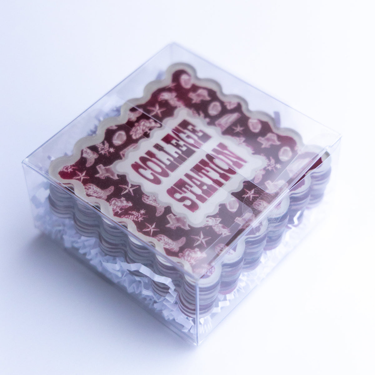Auburn Scalloped Acrylic Coasters (Set of 4)
