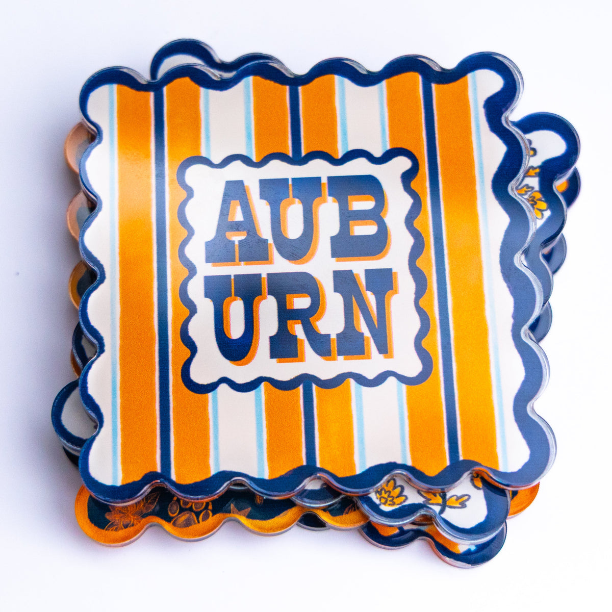 Auburn Scalloped Acrylic Coasters (Set of 4)