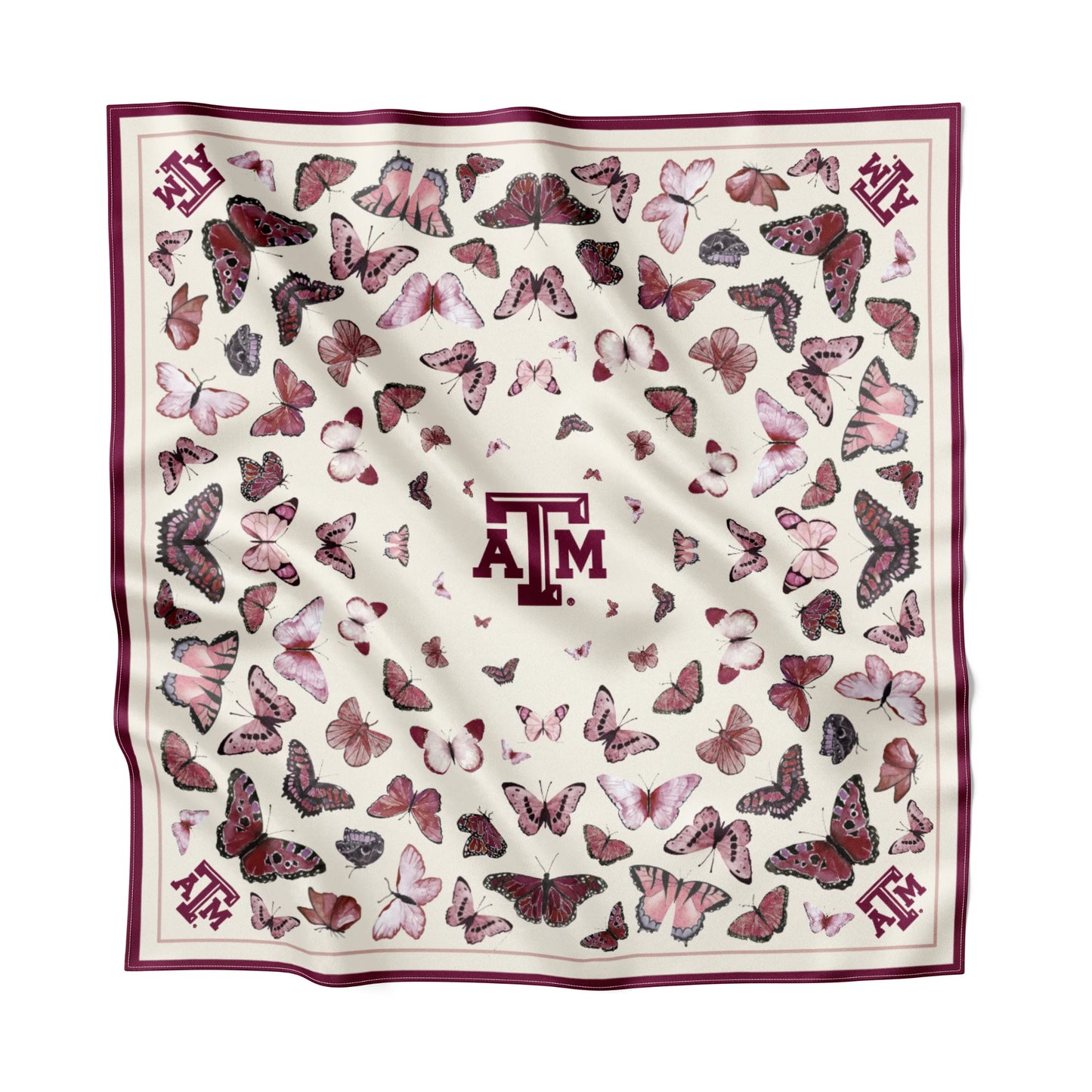 Texas A&M Butterfly Square Silk Scarf