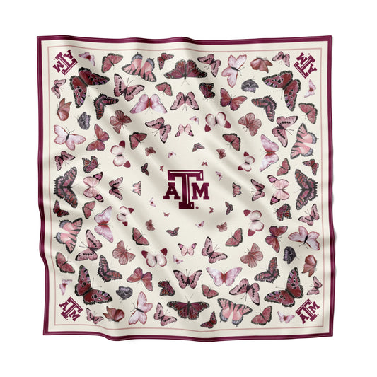 Texas A&M Butterfly Square Silk Scarf