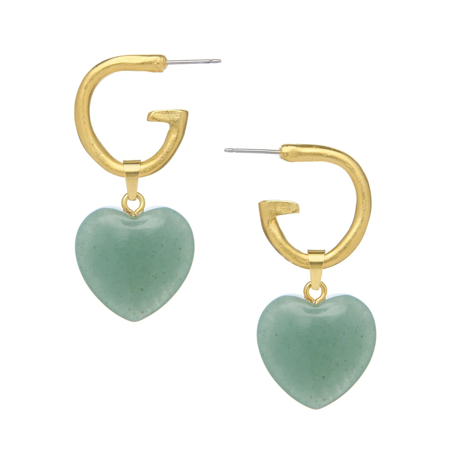 Gigi Heart Earrings - Jade