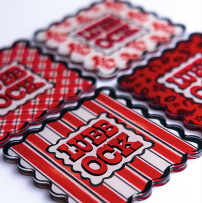 Lubbock Scalloped Acrylic Coasters (Set of 4)