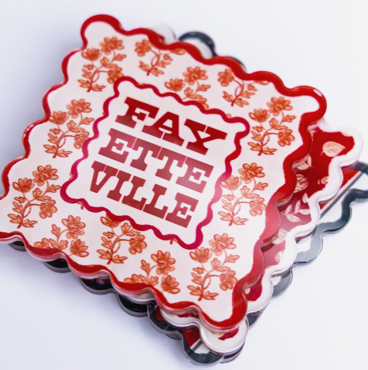 Fayetteville Scalloped Acrylic Coasters (Set of 4)