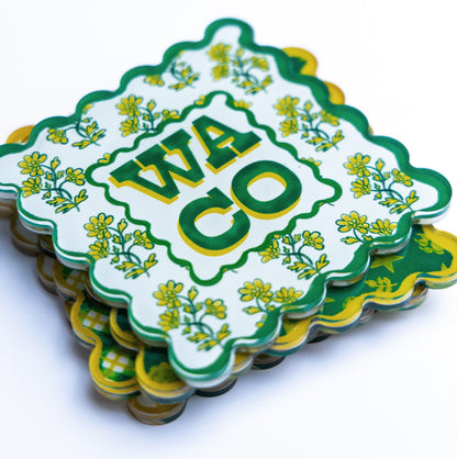 Waco Scalloped Acrylic Coasters (Set of 4)