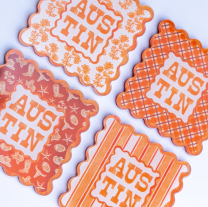 Austin Scalloped Acrylic Coasters (Set of 4)