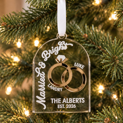 Married & Bright Wedding Ornament
