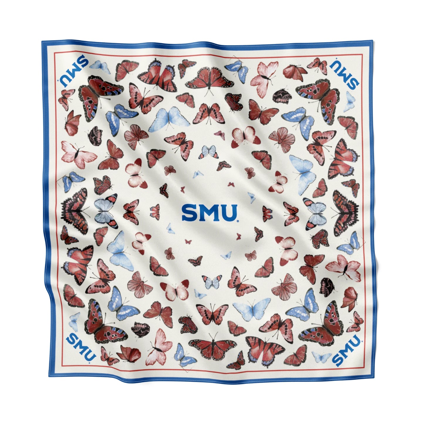 SMU Butterfly Square Silk Scarf