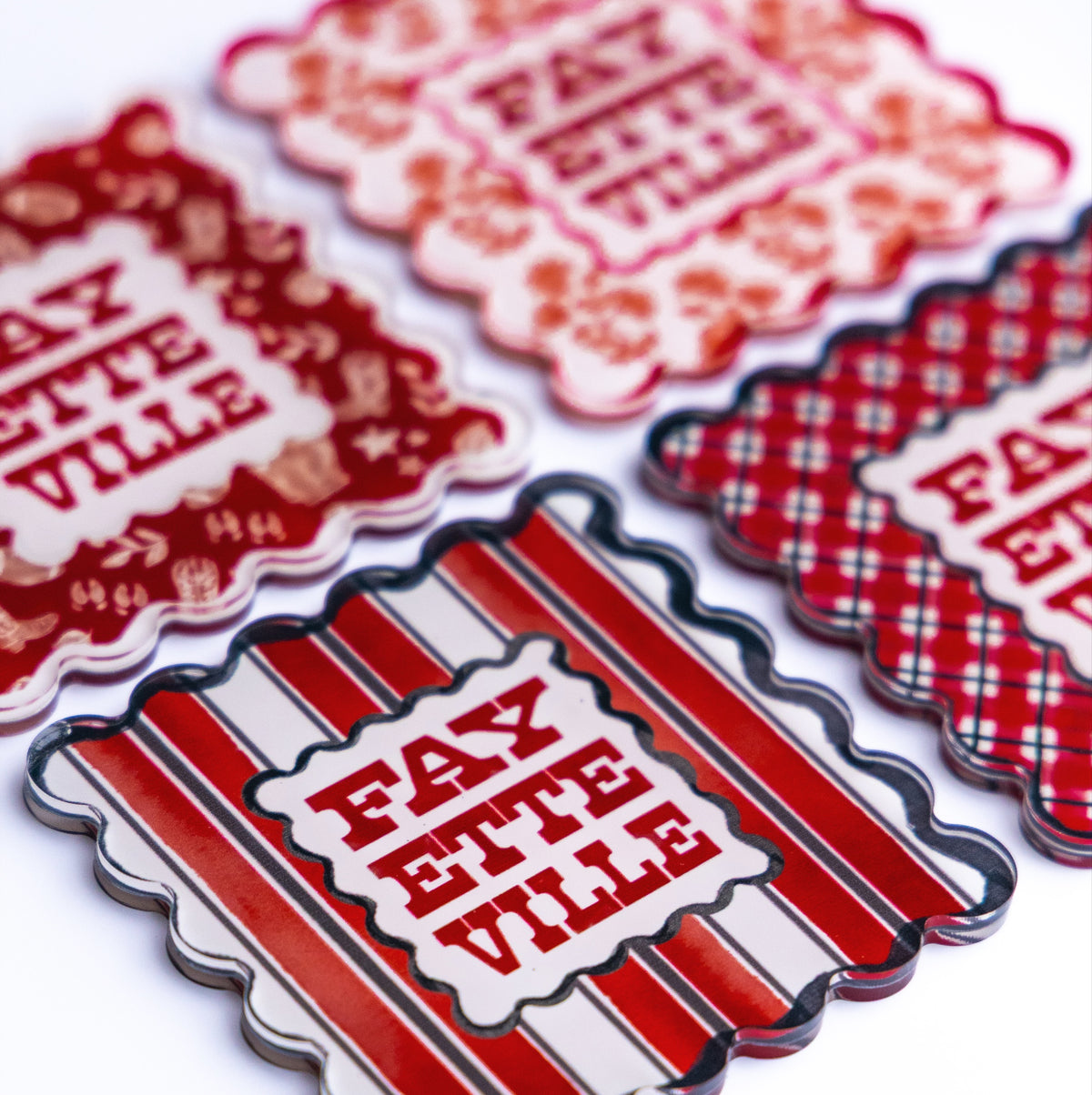 Fayetteville Scalloped Acrylic Coasters (Set of 4)