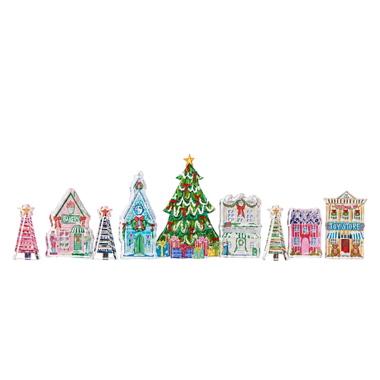 Mini Acrylic Christmas Village Set