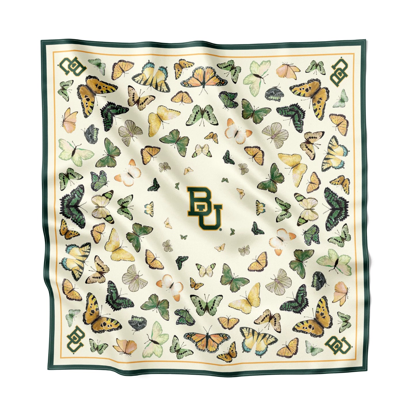 Baylor Butterfly Square Silk Scarf