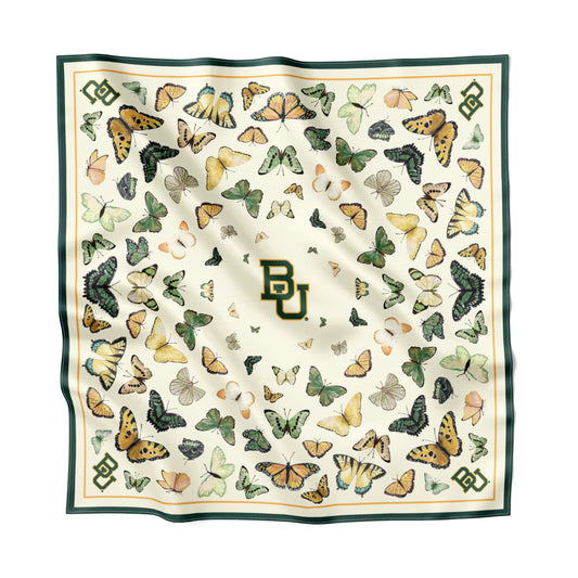 Baylor Butterfly Square Silk Scarf