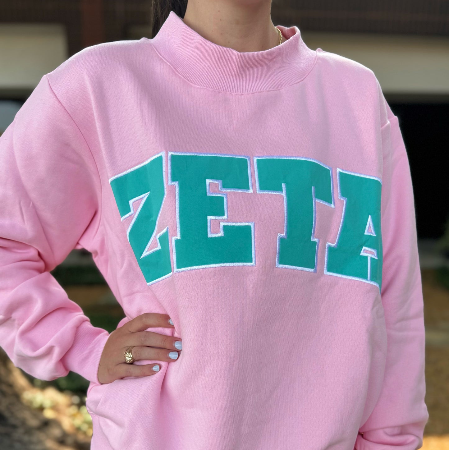 Sorority Mock Neck Sweatshirt